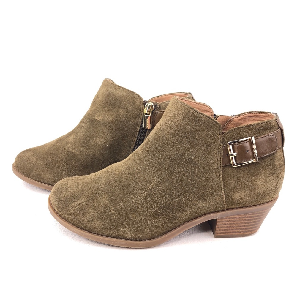 Vionic Millie Green Leather Ankle Boots 6.5 - Picture 3 of 11